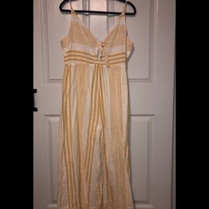 Yellow/white striped jumpsuit